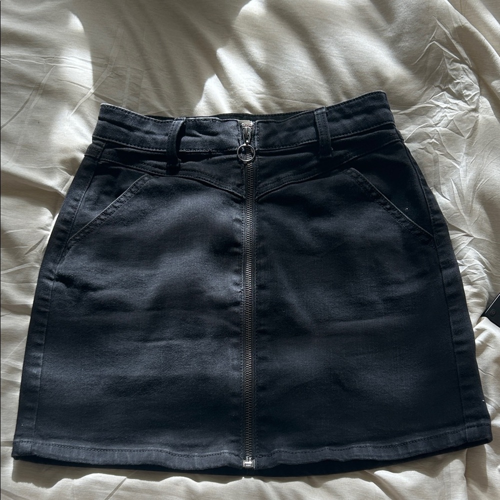 Black Denim Skirt